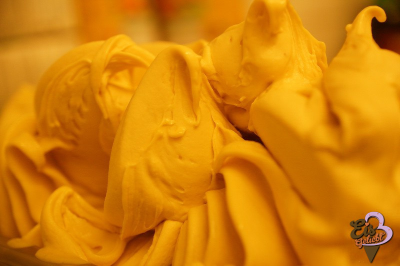 Heute im Eisgeliebt: Vanille, Zimt-Rumrosine, Cashew, Mango*, Brombeere-Johannis* und Orange*